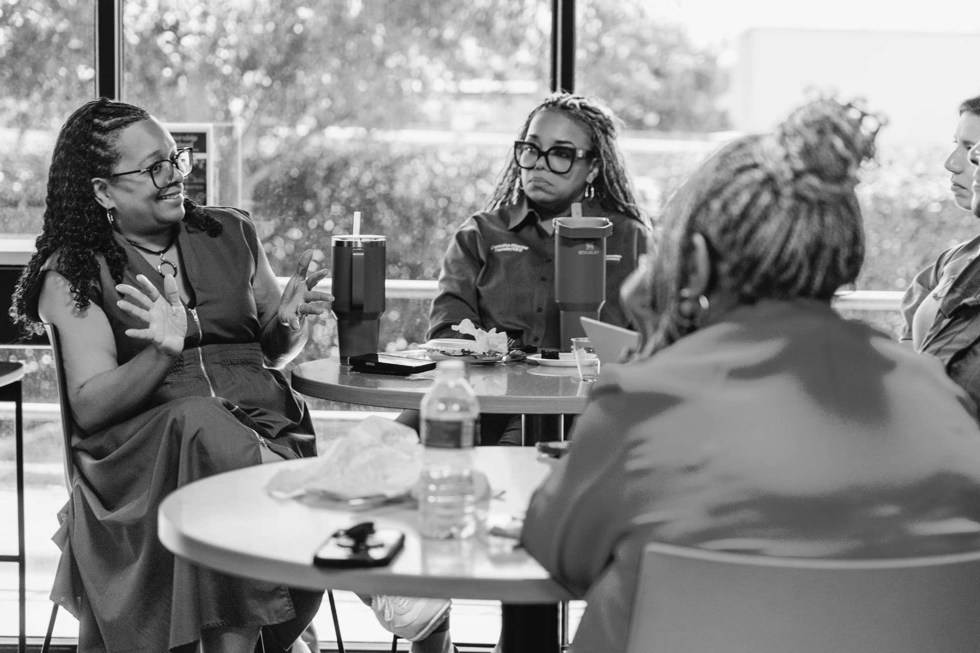 Women in conversation during a WFS community gathering